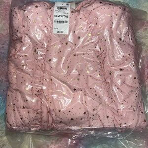 Pink Star-Patterned Baby Snowsuit